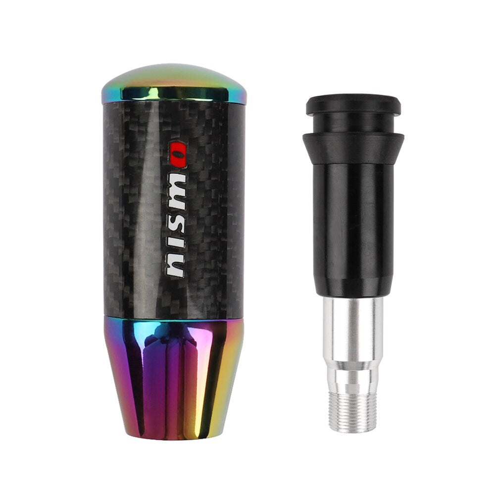 Brand New Universal Nismo Neo-Chrome Carbon Fiber Automatic Gear Shift Knob Shifter Lever Head