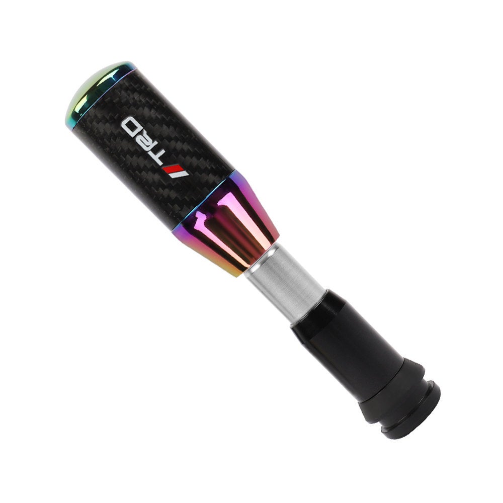Brand New Universal TRD Neo-Chrome Carbon Fiber Automatic Gear Shift Knob Shifter Lever Head