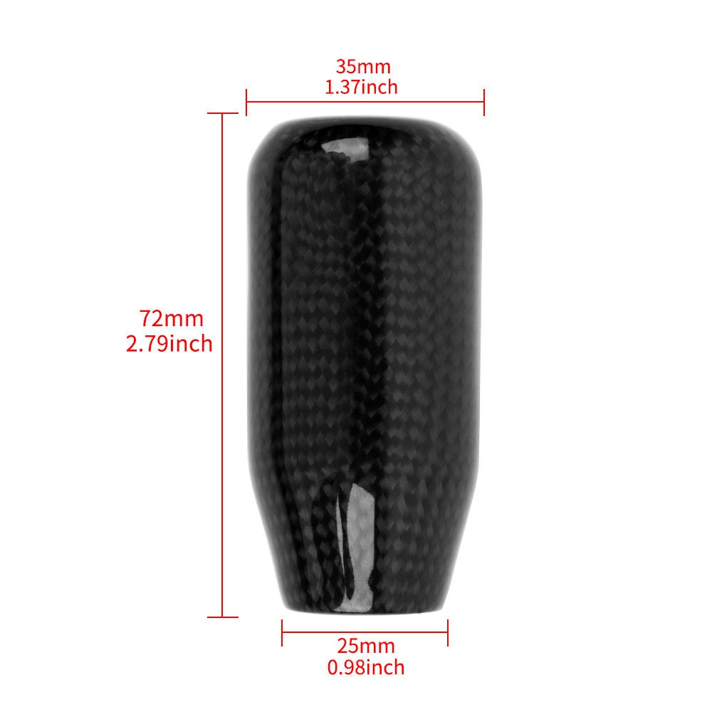 Brand New Universal V5 Black Real Carbon Fiber Car Gear Stick Shift Knob For MT Manual M12 M10 M8