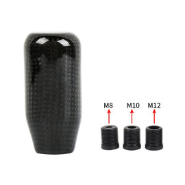 Brand New Universal V5 Black Real Carbon Fiber Car Gear Stick Shift Knob For MT Manual M12 M10 M8