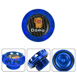 Brand New Jdm Domo Real Carbon Fiber Sticker with ALUMNIUM Blue Billet Engine Oil FILLER Cap