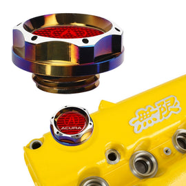 Brand New Jdm Acura Burnt Blue Engine Oil Cap With Real Carbon Fiber Acura Sticker Emblem For Acura