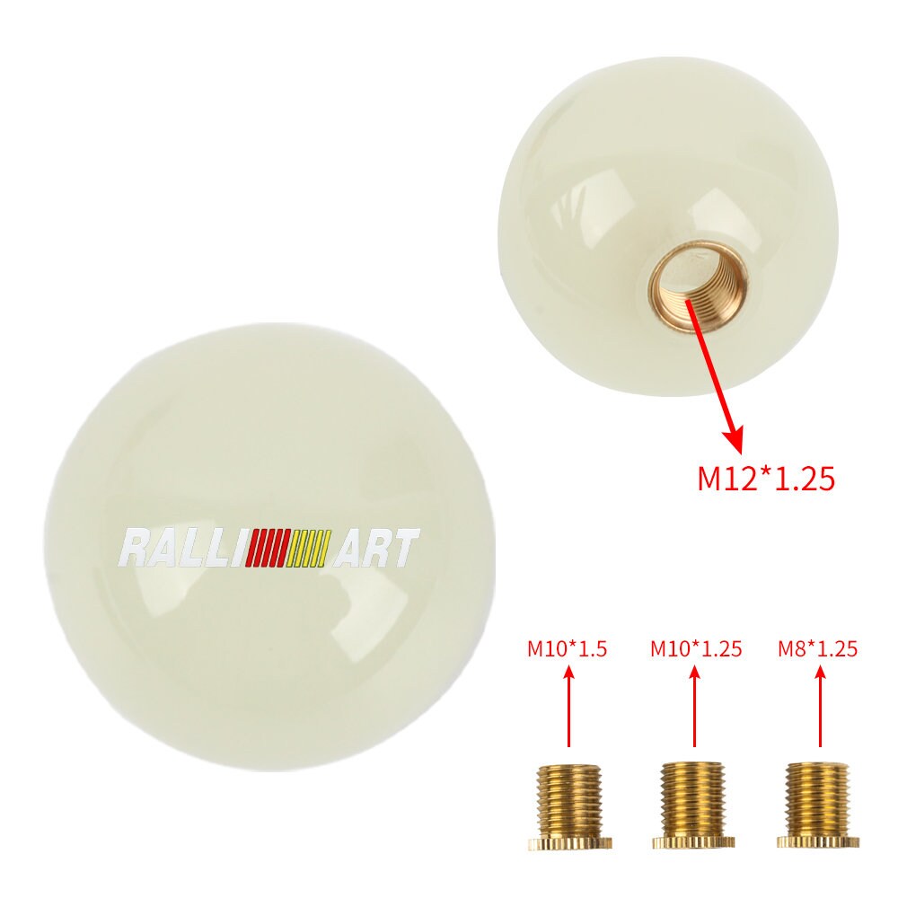 Brand New Jdm Ralliart Universal Glow In the Dark Blue Round Ball Shift Knob M8 M10 M12 Adapter