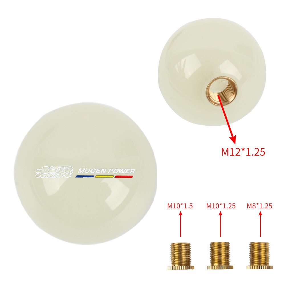 Brand New Jdm Mugen Universal Glow In the Dark Blue Round Ball Shift Knob M8 M10 M12 Adapter