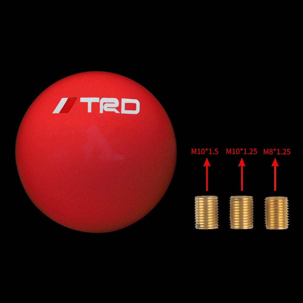 Brand New Jdm TRD Universal Glow In the Red Round Ball Shift Knob M8 M10 M12 Adapter