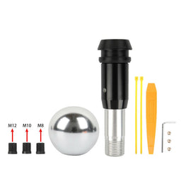 Brand New Universal Silver Aluminum Round Ball Shift Knob Manual Car Racing Gear Shifter M8 M10 M12
