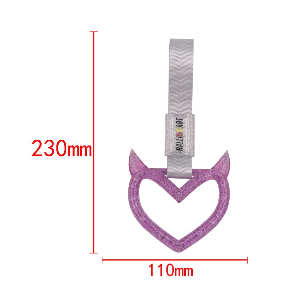 Brand New Devil Ralliart Demon Heart Purple JDM TSURIKAWA Ring Subway Train Bus Handle Strap Charm Drift
