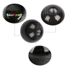 Load image into Gallery viewer, Brand New Ralliart Universal Real Carbon Fiber Ball Manual MT Gear Shift Shifter Knob W/Black Stripe
