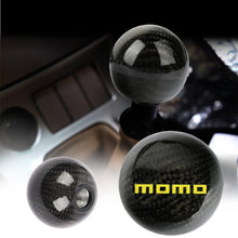 Load image into Gallery viewer, Brand New Momo Universal Real Carbon Fiber Ball Manual MT Gear Shift Shifter Knob W/Black Stripe