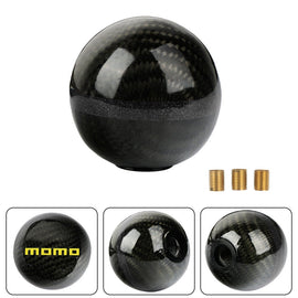 Brand New Momo Universal Real Carbon Fiber Ball Manual MT Gear Shift Shifter Knob W/Black Stripe