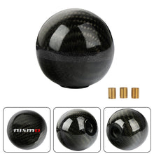 Load image into Gallery viewer, Brand New Nismo Universal Real Carbon Fiber Ball Manual MT Gear Shift Shifter Knob W/Black Stripe