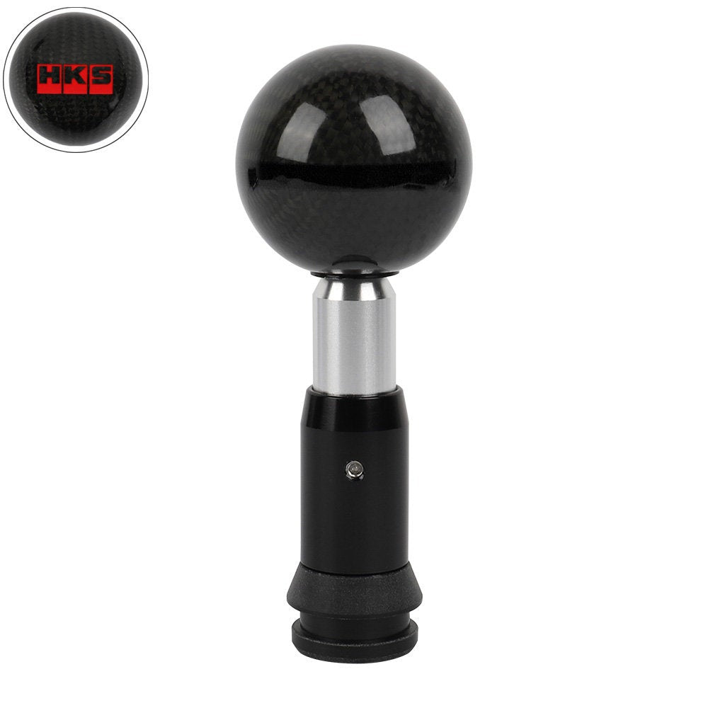 Brand New HKS Automatic Car Gear Shift Knob Round Ball Shape Black Real Carbon Fiber