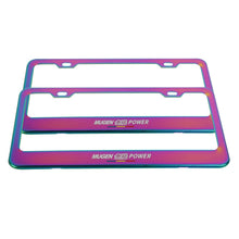 Load image into Gallery viewer, Brand New 2PCS Mugen Power Neo Chrome Stainless Steel License Plate Frame W/ Screw Caps