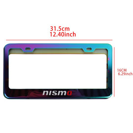 Brand New 2PCS Nismo Neo Chrome Stainless Steel License Plate Frame W/ Screw Caps