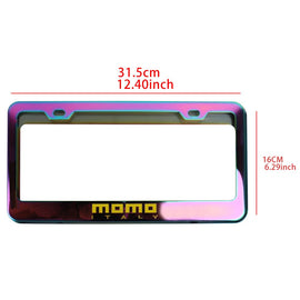 Brand New 1PCS Momo Neo Chrome Stainless Steel License Plate Frame W/ Screw Caps