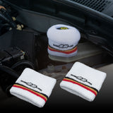 Brand New 2PCS Racing Mugen Power White Car Reservoir Tank Oil Cover Sock Racing Tank Sock