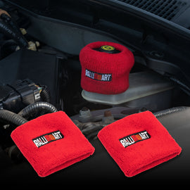 Brand New 1PCS Racing Ralliart Red Car Reservoir Tank Oil Cover Sock Racing Tank Sock
