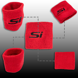 Brand New 2PCS Racing Civic SI Red Car Reservoir Tank Oil Cover Sock Racing Tank Sock