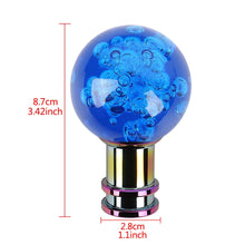 Load image into Gallery viewer, Brand New Universal Jdm Round Ball Crystal Blue Bubble Manual Car Racing Gear Shift Knob Shifter M12 M10 M8