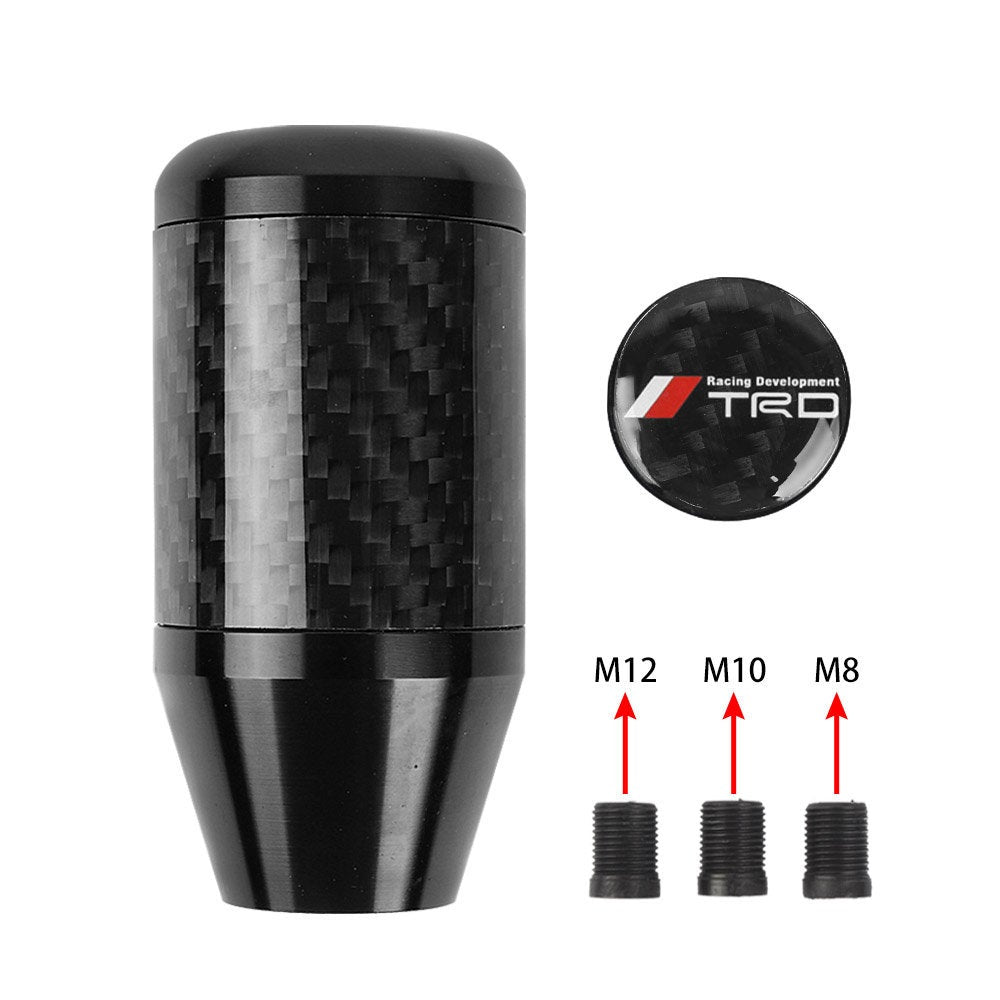 Brand New Universal TRD Black Real Carbon Fiber Racing Gear Stick Shift Knob For MT Manual M12 M10 M8