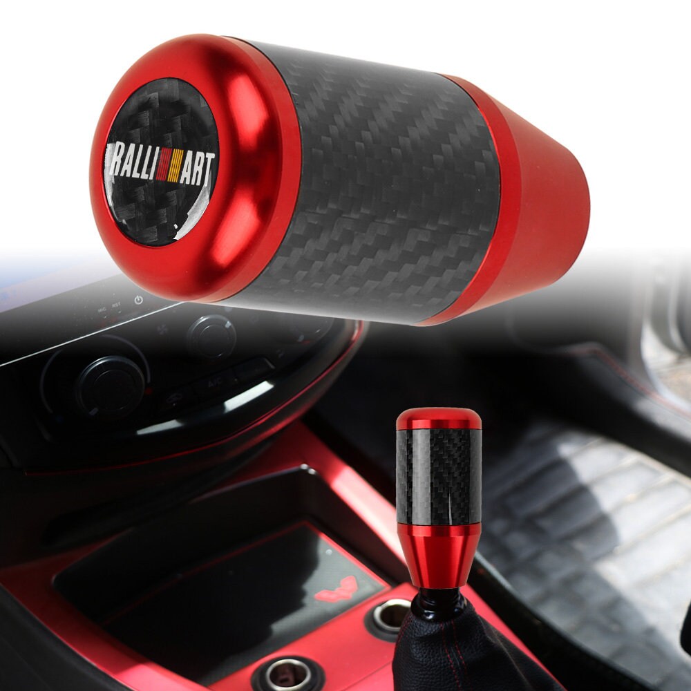 Brand New Universal Ralliart Red Real Carbon Fiber Racing Gear Stick Shift Knob For MT Manual M12 M10 M8