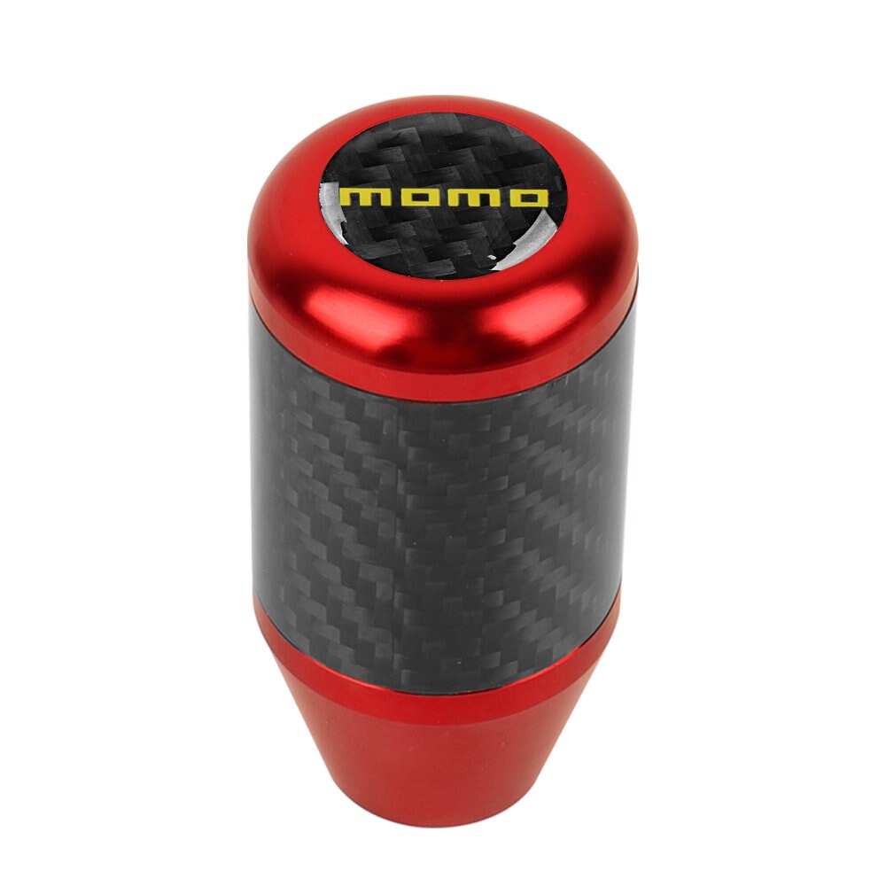 Brand New Universal Momo Red Real Carbon Fiber Racing Gear Stick Shift Knob For MT Manual M12 M10 M8