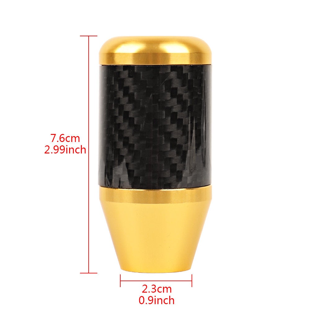 Brand New Universal Momo Gold Real Carbon Fiber Racing Gear Stick Shift Knob For MT Manual M12 M10 M8