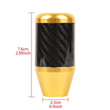 Load image into Gallery viewer, Brand New Universal Momo Gold Real Carbon Fiber Racing Gear Stick Shift Knob For MT Manual M12 M10 M8