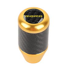 Load image into Gallery viewer, Brand New Universal Momo Gold Real Carbon Fiber Racing Gear Stick Shift Knob For MT Manual M12 M10 M8