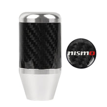 Load image into Gallery viewer, Brand New Universal Nismo Silver Real Carbon Fiber Racing Gear Stick Shift Knob For MT Manual M12 M10 M8