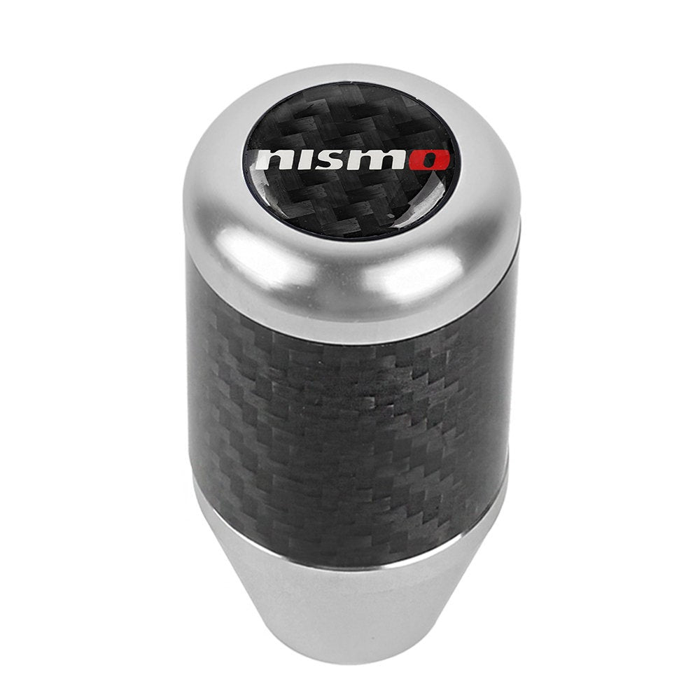 Brand New Universal Nismo Silver Real Carbon Fiber Racing Gear Stick Shift Knob For MT Manual M12 M10 M8