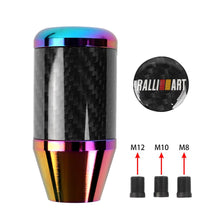 Load image into Gallery viewer, Brand New Universal Ralliart Neo-Chrome Real Carbon Fiber Racing Gear Stick Shift Knob For MT Manual M12 M10 M8