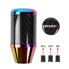 Load image into Gallery viewer, Brand New Universal Nismo Neo-Chrome Real Carbon Fiber Racing Gear Stick Shift Knob For MT Manual M12 M10 M8