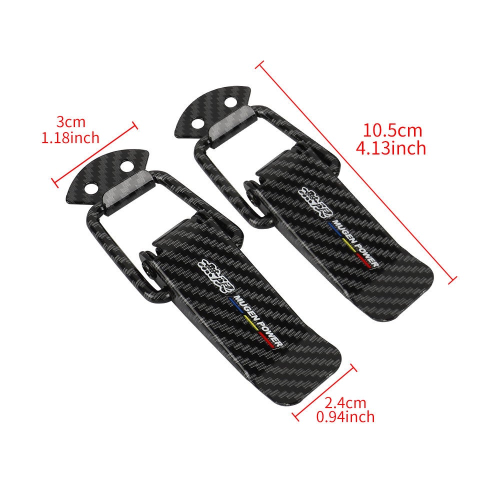 Brand New Universal Mugen Power Carbon Fiber Car Bumper Trunk Fender Hatch Lids Quick Release Fastener