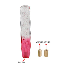 Brand New Universal 25CM VIP 250mm Transparent Manual Clear / Red Twist Crystal Bubble Racing Gear Shift Knob