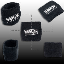 Brand New 2PCS Racing HKS Black Car Reservoir Tank Oil Cover Sock Racing Tank Sock