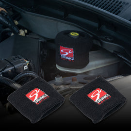 Brand New 2PCS Racing Skunk2 Black Car Reservoir Tank Oil Cover Sock Racing Tank Sock