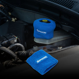 Brand New 1PCS Racing Spoon Sports Blue Car Reservoir Tank Oil Cover Sock Racing Tank Sock