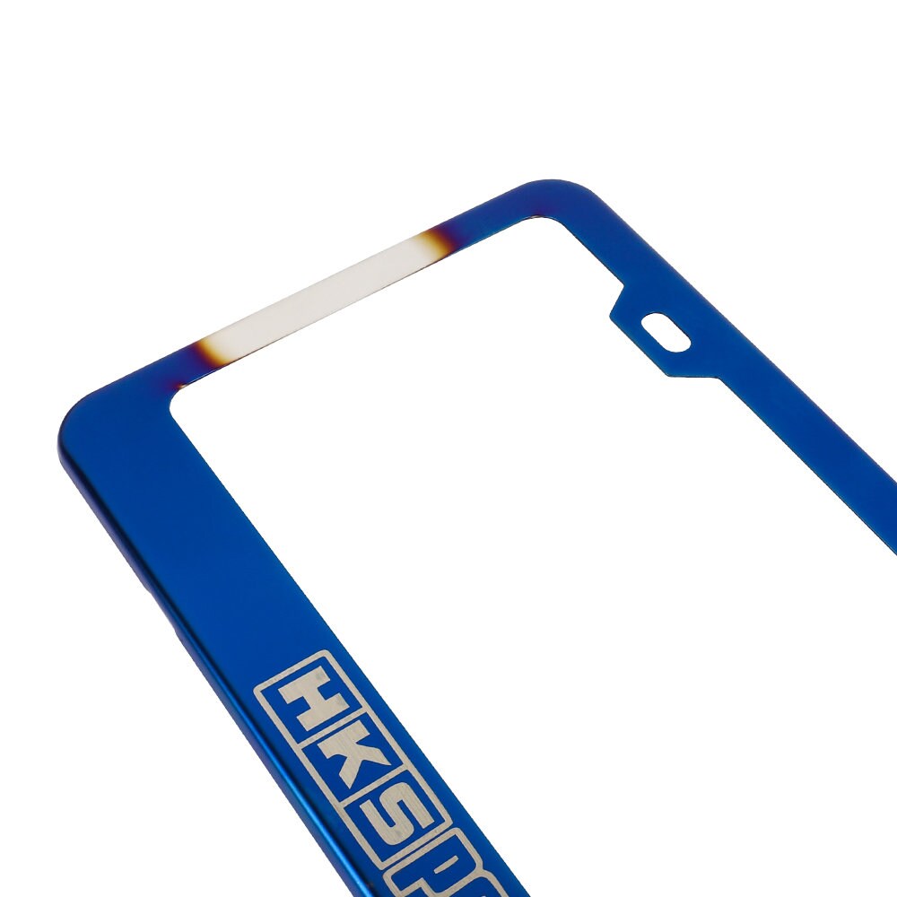thumbnail image 2 of 2Pcs Burnt Blue Stainless Steel License Plate Frames – Universal With Screws (V2) 2 of 6