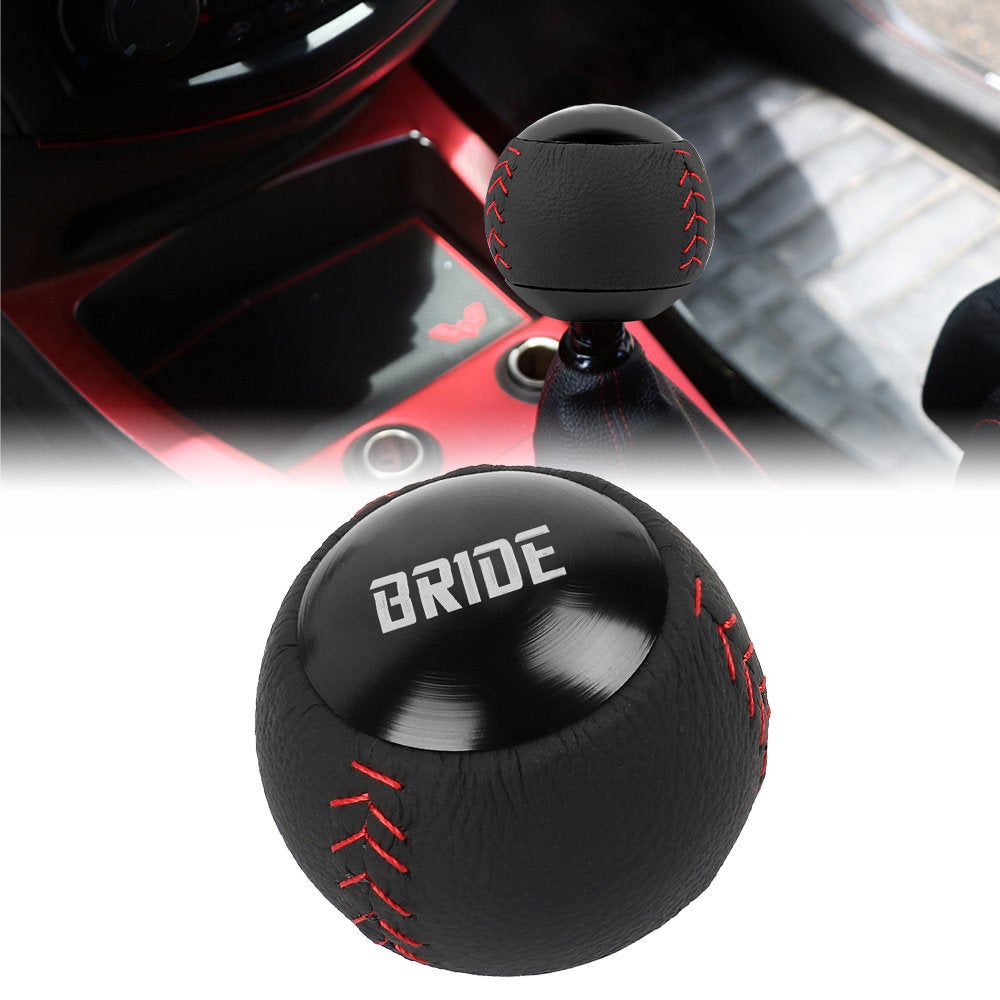 Brand New Bride Leather Black Round Ball Shift Knob Manual Car Racing Gear Shifter M12x1.25