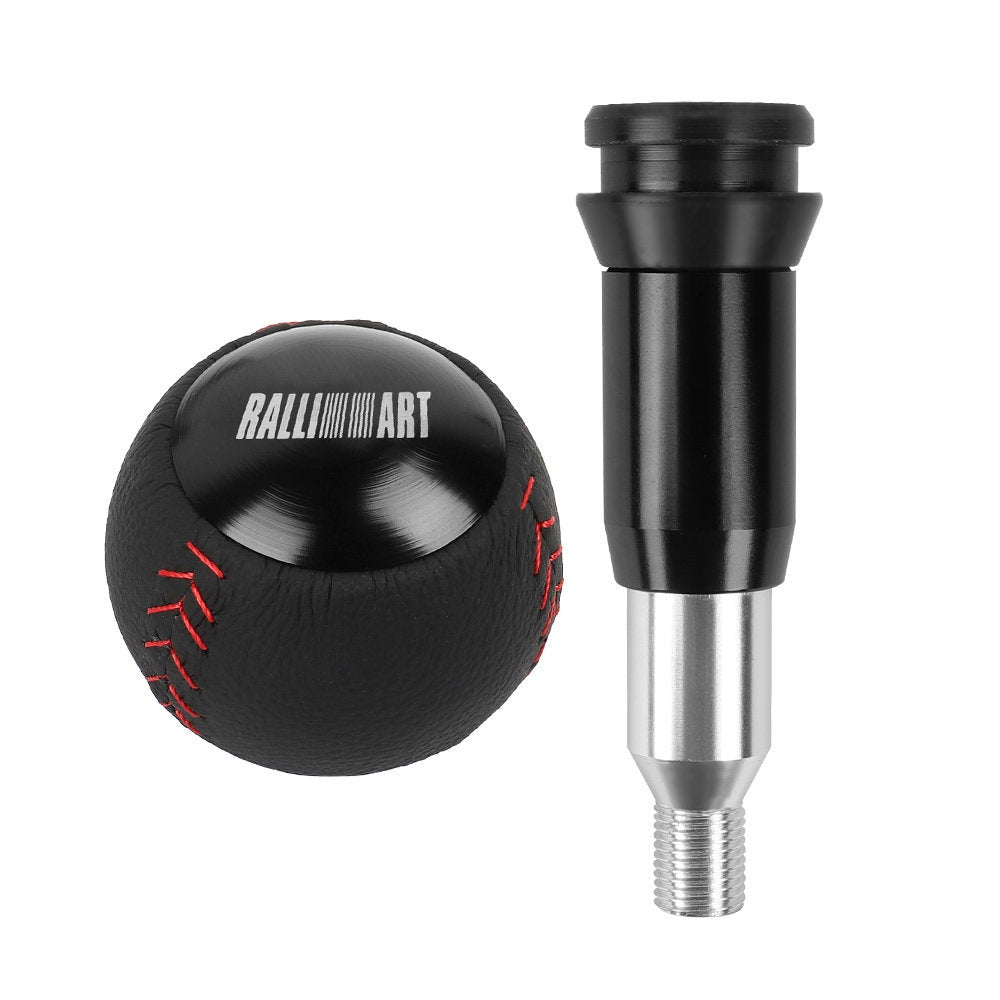Brand New Ralliart Leather Black Round Ball Shift Knob Automatic Car Racing Gear Shifter