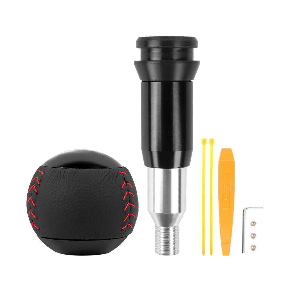 Brand New Ralliart Leather Black Round Ball Shift Knob Automatic Car Racing Gear Shifter