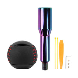 Brand New Universal Ralliart Black Leather Ball Manual Gear Stick Shift Knob Lever Shifter Long