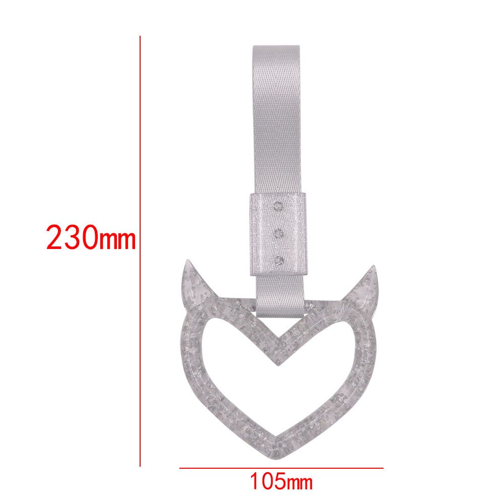 Brand New Devil Ralliart Demon Heart Silver JDM TSURIKAWA Ring Subway Train Bus Handle Strap Charm Drift