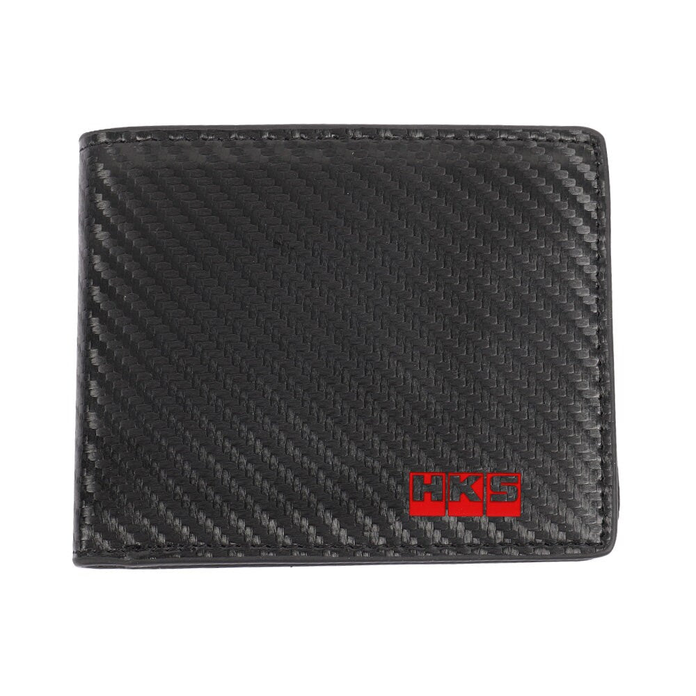 Brand New HKS Men's Carbon Fiber Leather Bifold Credit Card ID Holder Wallet US