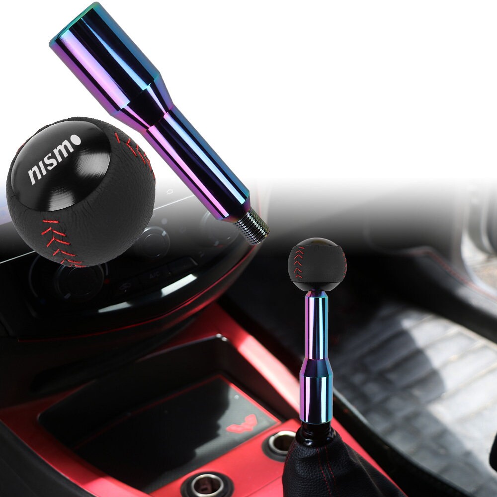 Brand New Universal Nismo Black Leather Ball Manual Gear Stick Shift Knob Lever Shifter Long