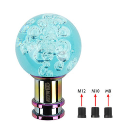 Brand New Mugen Universal Jdm Round Ball Crystal Teal Bubble Manual Car Racing Gear Shift Knob Shifter M12 M10 M8