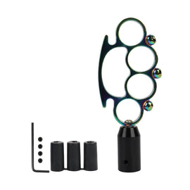 Brand New Universal Neo-Chrome Shift Knob For Manual Short Throw Gear Knuckle Brass Buster Shifter