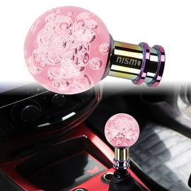 Brand New Nismo Universal Jdm Round Ball Crystal Pink Bubble Manual Car Racing Gear Shift Knob Shifter M12 M10 M8