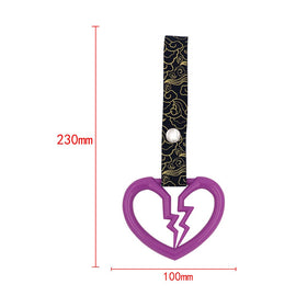Brand New Broken Heart Shape Purple JDM TSURIKAWA Ring Subway Train Bus Handle Strap Charm Drift